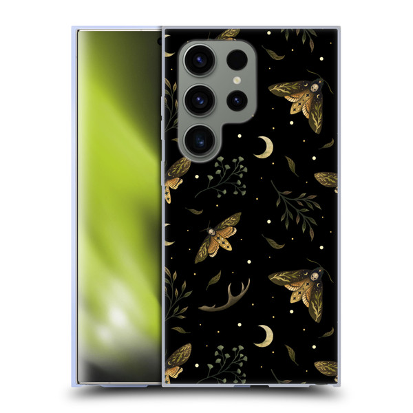 Episodic Drawing Pattern Death Head Moth Soft Gel Case for Samsung Galaxy S24 Ultra 5G
