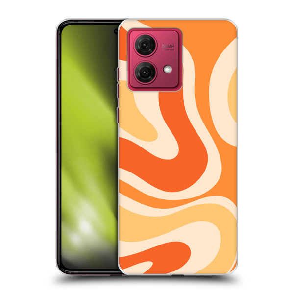 Kierkegaard Design Studio Retro Abstract Patterns Modern Orange Tangerine Swirl Soft Gel Case for Motorola Moto G84 5G