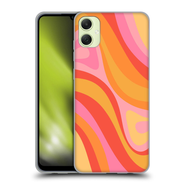 Kierkegaard Design Studio Retro Abstract Patterns Pink Orange Yellow Swirl Soft Gel Case for Samsung Galaxy A05
