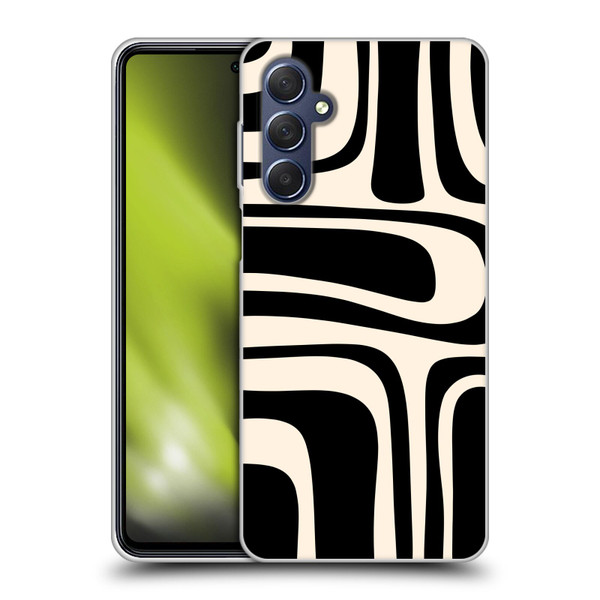 Kierkegaard Design Studio Retro Abstract Patterns Palm Springs Black Cream Soft Gel Case for Samsung Galaxy M54 5G