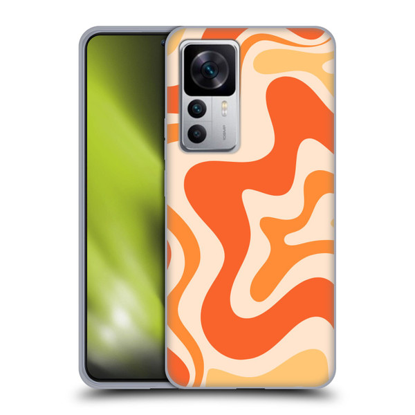Kierkegaard Design Studio Retro Abstract Patterns Tangerine Orange Tone Soft Gel Case for Xiaomi 12T 5G / 12T Pro 5G / Redmi K50 Ultra 5G