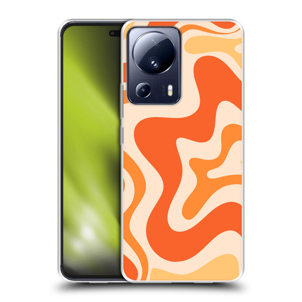 Kierkegaard Design Studio Retro Abstract Patterns Tangerine Orange Tone Soft Gel Case for Xiaomi 13 Lite 5G
