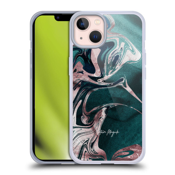 Nature Magick Luxe Gold Marble Metallic Teal Soft Gel Case for Apple iPhone 13