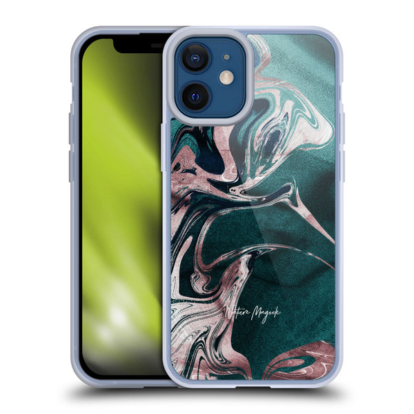 Nature Magick Luxe Gold Marble Metallic Teal Soft Gel Case for Apple iPhone 12 Mini