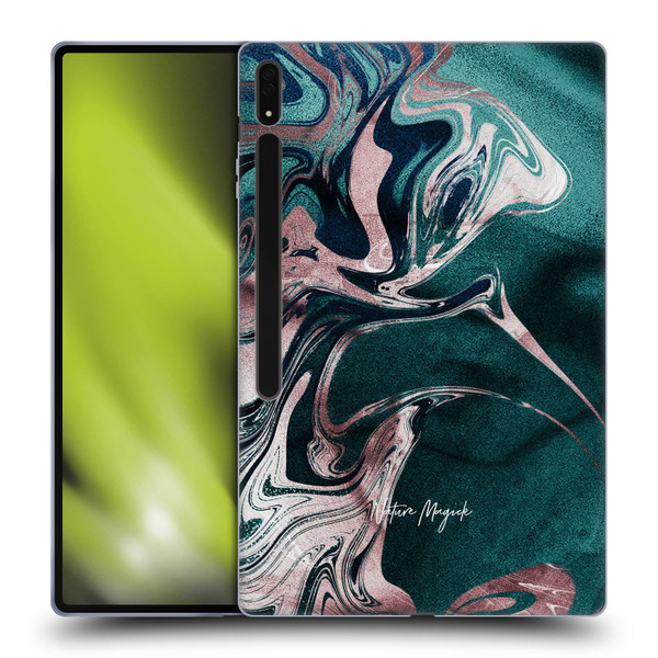 Nature Magick Luxe Gold Marble Metallic Teal Soft Gel Case for Samsung Galaxy Tab S8 Ultra