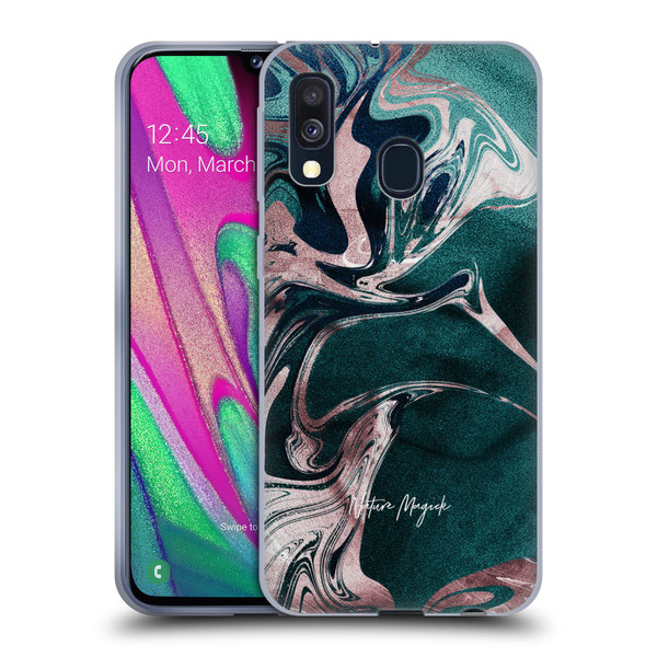 Nature Magick Luxe Gold Marble Metallic Teal Soft Gel Case for Samsung Galaxy A40 (2019)