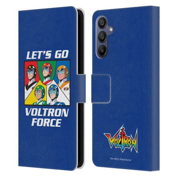 Voltron Graphics Go Voltron Force Leather Book Wallet Case Cover For Samsung Galaxy A15