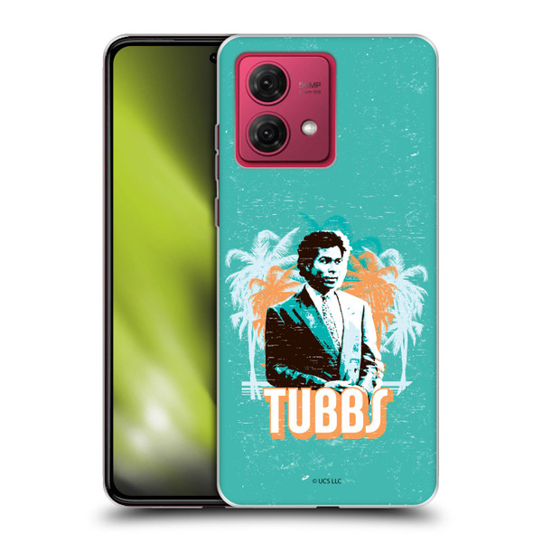 Miami Vice Art Tubbs And Palm Tree Scenery Soft Gel Case for Motorola Moto G84 5G