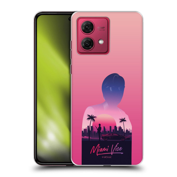 Miami Vice Art Sunset Soft Gel Case for Motorola Moto G84 5G