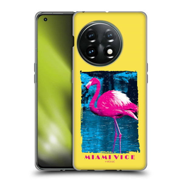 Miami Vice Art Pink Flamingo Soft Gel Case for OnePlus 11 5G
