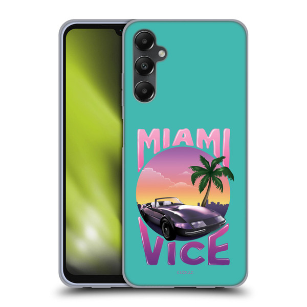 Miami Vice Art Sunset Car Soft Gel Case for Samsung Galaxy A05s