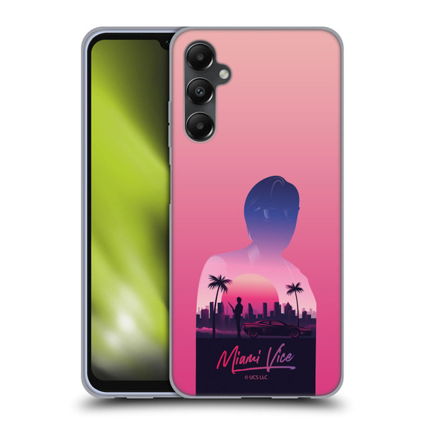 Miami Vice Art Sunset Soft Gel Case for Samsung Galaxy A05s