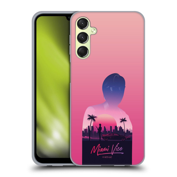 Miami Vice Art Sunset Soft Gel Case for Samsung Galaxy A24 4G / Galaxy M34 5G
