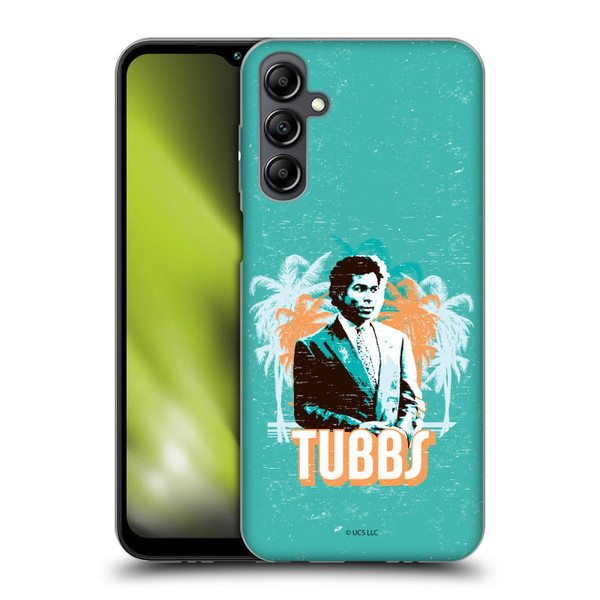 Miami Vice Art Tubbs And Palm Tree Scenery Soft Gel Case for Samsung Galaxy M14 5G
