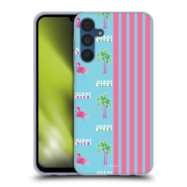 Miami Vice Graphics Half Stripes Pattern Soft Gel Case for Samsung Galaxy A15