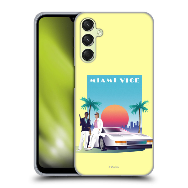 Miami Vice Graphics Poster Soft Gel Case for Samsung Galaxy A24 4G / Galaxy M34 5G
