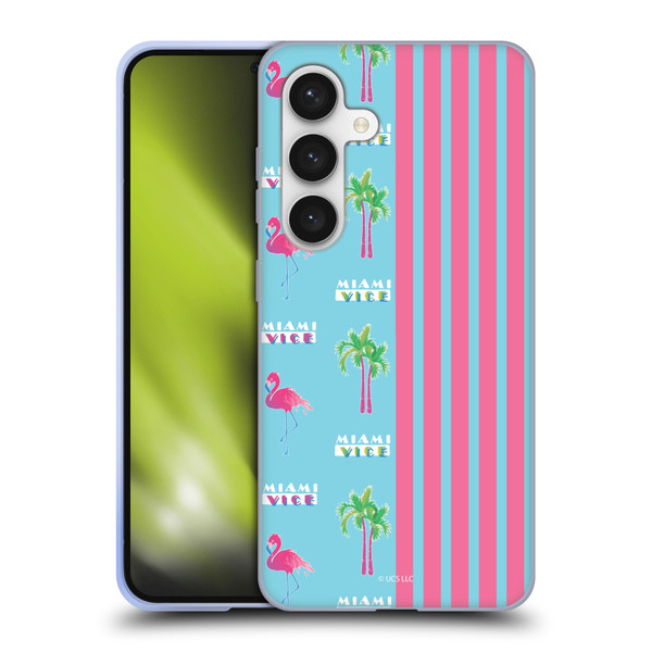 Miami Vice Graphics Half Stripes Pattern Soft Gel Case for Samsung Galaxy S24 5G