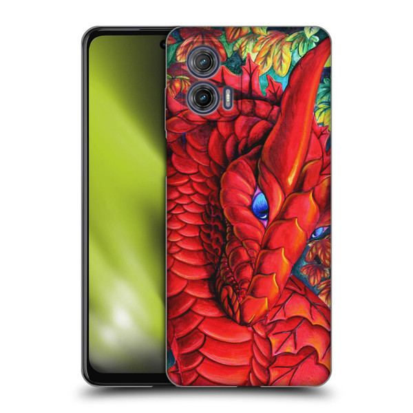 Carla Morrow Dragons Red Autumn Dragon Soft Gel Case for Motorola Moto G73 5G