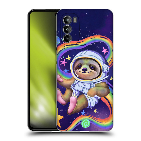Carla Morrow Rainbow Animals Sloth Wearing A Space Suit Soft Gel Case for Motorola Moto G82 5G