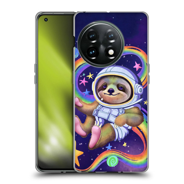 Carla Morrow Rainbow Animals Sloth Wearing A Space Suit Soft Gel Case for OnePlus 11 5G