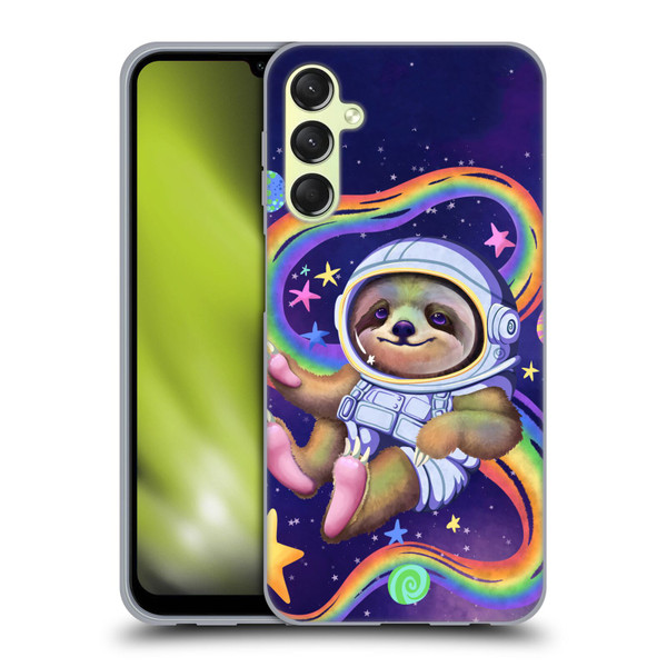 Carla Morrow Rainbow Animals Sloth Wearing A Space Suit Soft Gel Case for Samsung Galaxy A24 4G / Galaxy M34 5G