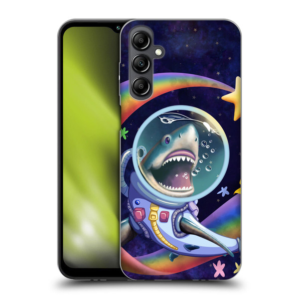 Carla Morrow Rainbow Animals Shark & Fish In Space Soft Gel Case for Samsung Galaxy M14 5G