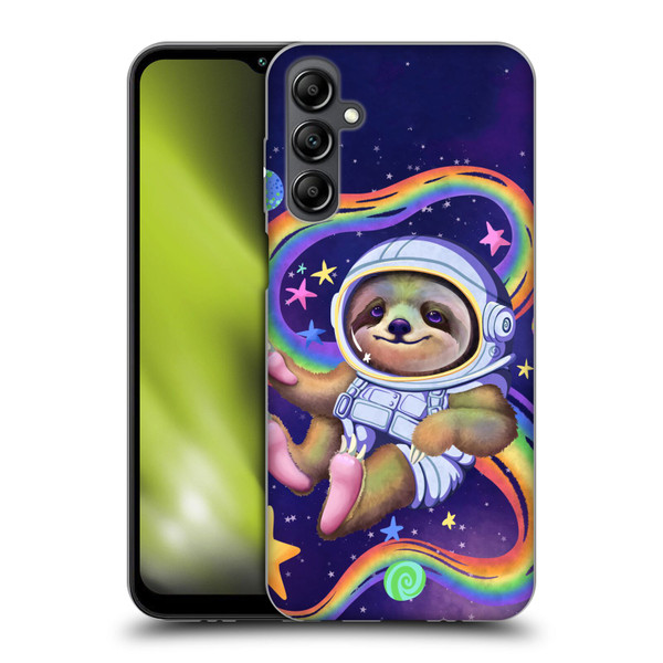 Carla Morrow Rainbow Animals Sloth Wearing A Space Suit Soft Gel Case for Samsung Galaxy M14 5G