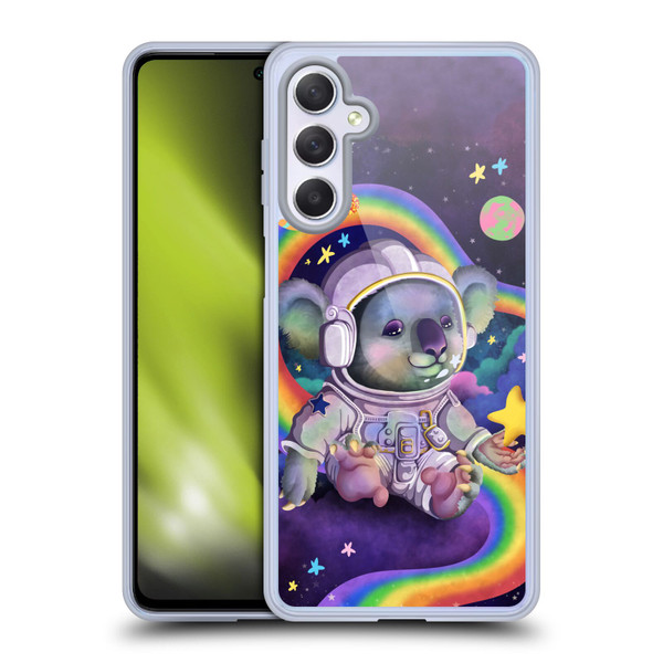 Carla Morrow Rainbow Animals Koala In Space Soft Gel Case for Samsung Galaxy M54 5G