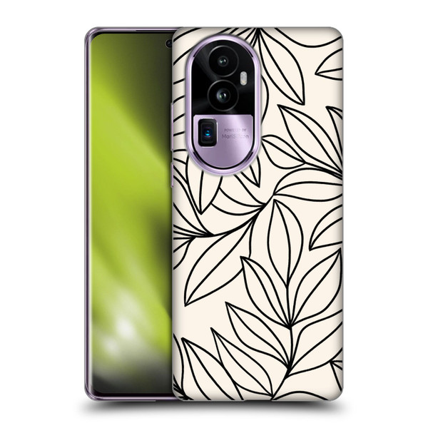 Gabriela Thomeu Floral Black And White Leaves Soft Gel Case for OPPO Reno10 Pro+