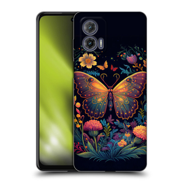 JK Stewart Art Butterfly In Night Garden Soft Gel Case for Motorola Moto G73 5G