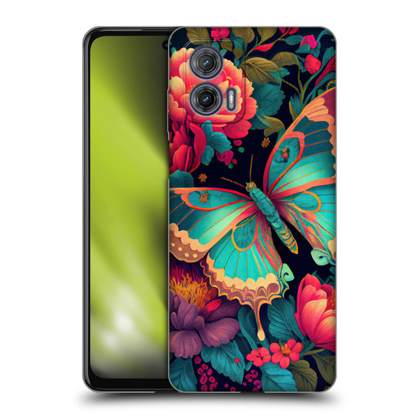 JK Stewart Art Butterfly And Flowers Soft Gel Case for Motorola Moto G73 5G