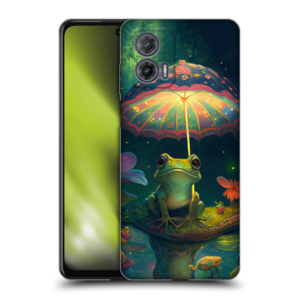 JK Stewart Art Frog With Umbrella Soft Gel Case for Motorola Moto G73 5G