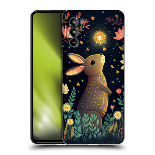 JK Stewart Art Rabbit Catching Falling Star Soft Gel Case for Motorola Moto G82 5G