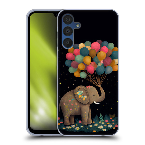 JK Stewart Art Elephant Holding Balloon Soft Gel Case for Samsung Galaxy A15