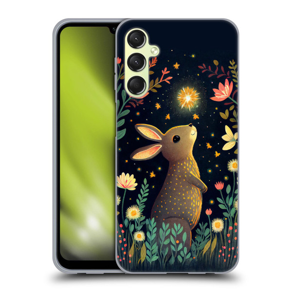 JK Stewart Art Rabbit Catching Falling Star Soft Gel Case for Samsung Galaxy A24 4G / M34 5G