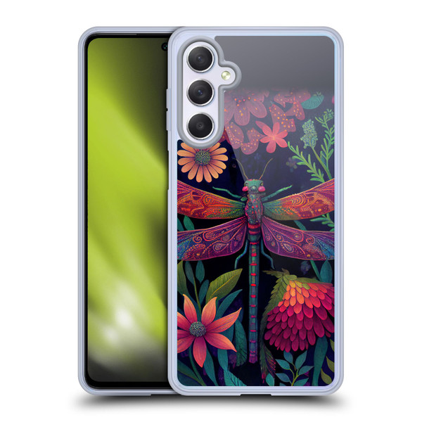 JK Stewart Art Dragonfly Purple Soft Gel Case for Samsung Galaxy M54 5G