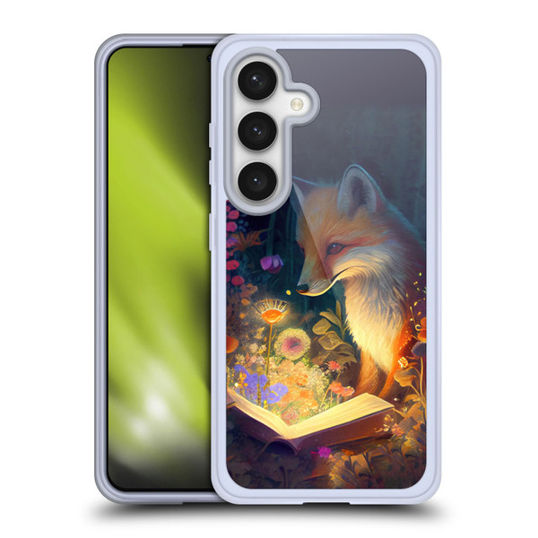 JK Stewart Art Fox Reading Soft Gel Case for Samsung Galaxy S24 5G
