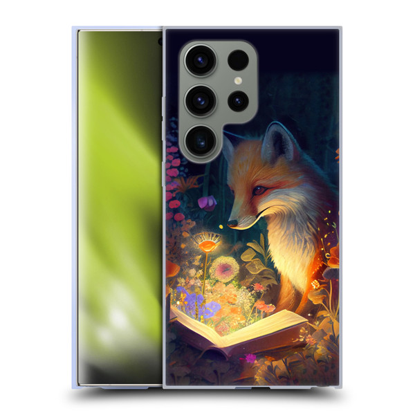 JK Stewart Art Fox Reading Soft Gel Case for Samsung Galaxy S24 Ultra 5G