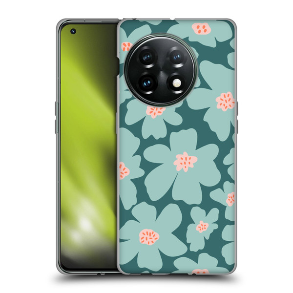 Gabriela Thomeu Retro Daisy Green Soft Gel Case for OnePlus 11 5G