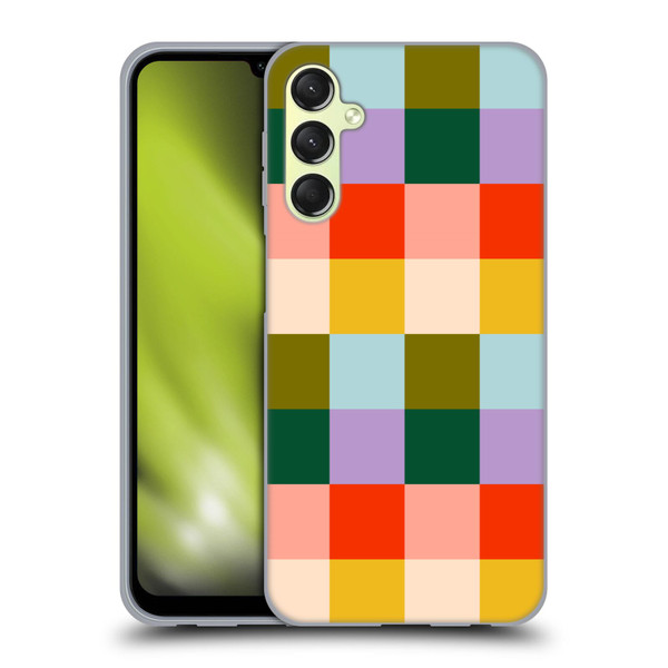 Gabriela Thomeu Retro Checkered Rainbow Vibe Soft Gel Case for Samsung Galaxy A24 4G / Galaxy M34 5G