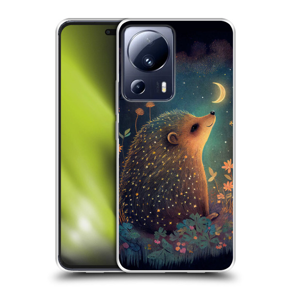 JK Stewart Graphics Hedgehog Looking Up At Stars Soft Gel Case for Xiaomi 13 Lite 5G