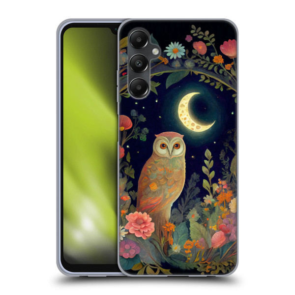 JK Stewart Key Art Owl Crescent Moon Night Garden Soft Gel Case for Samsung Galaxy A05s