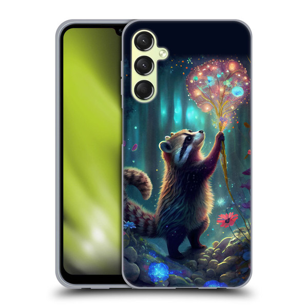 JK Stewart Key Art Raccoon Soft Gel Case for Samsung Galaxy A24 4G / M34 5G