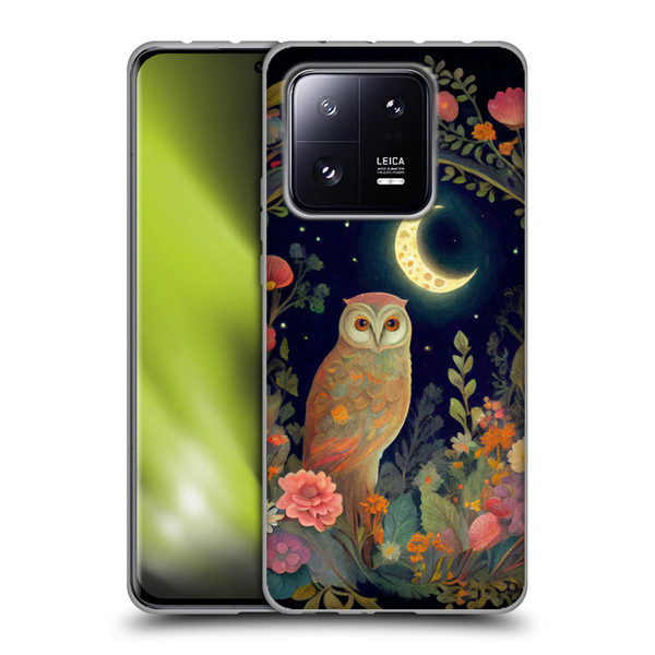 JK Stewart Key Art Owl Crescent Moon Night Garden Soft Gel Case for Xiaomi 13 Pro 5G