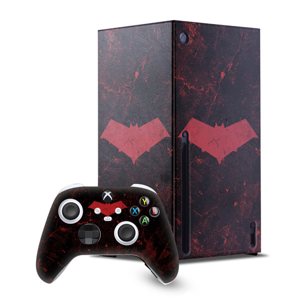 Batman DC Comics Logos And Comic Book Red Hood Game Console Wrap and Game Controller Skin Bundle for Microsoft Series X Console & Controller