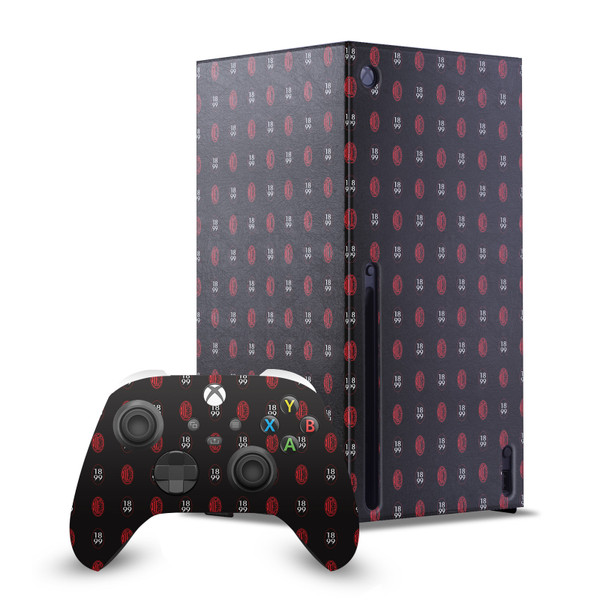 AC Milan Art Pattern Logo Game Console Wrap and Game Controller Skin Bundle for Microsoft Series X Console & Controller