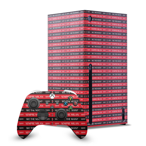 AC Milan Art Milan 1899 Game Console Wrap and Game Controller Skin Bundle for Microsoft Series X Console & Controller