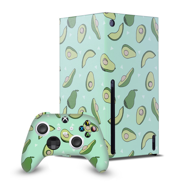 Andrea Lauren Design Art Mix Avocado Game Console Wrap and Game Controller Skin Bundle for Microsoft Series X Console & Controller