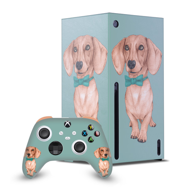 Barruf Art Mix Dachshund, The Wiener Game Console Wrap and Game Controller Skin Bundle for Microsoft Series X Console & Controller