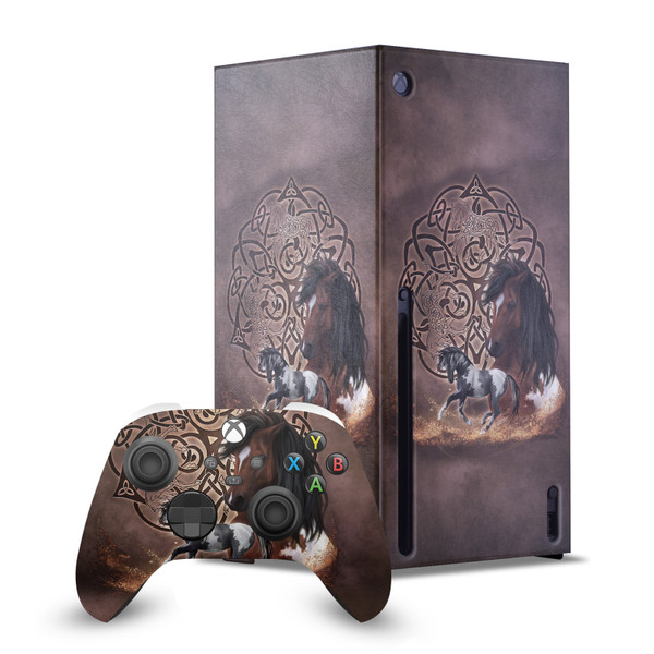 Brigid Ashwood Art Mix Horse Game Console Wrap and Game Controller Skin Bundle for Microsoft Series X Console & Controller